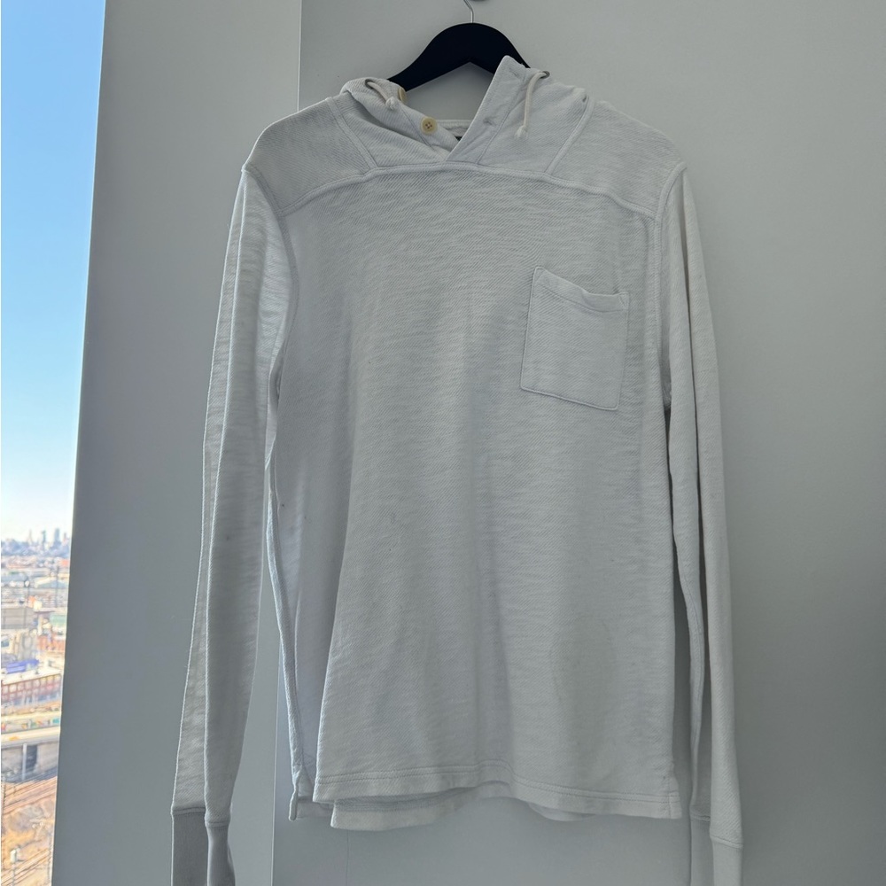 J. Crew Vintage Fleece Light Grey Henley Pullover